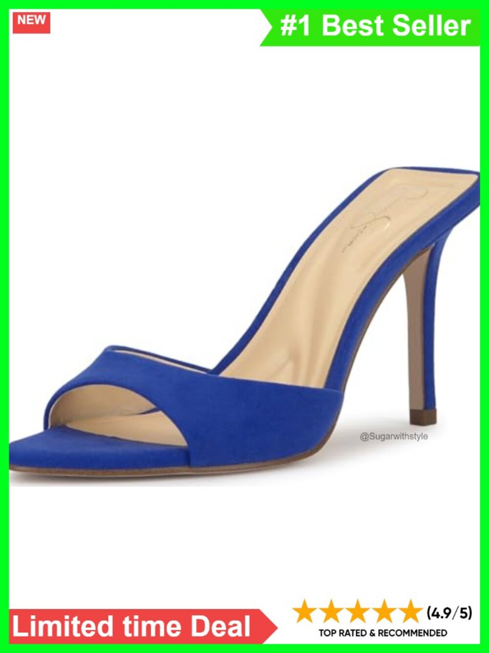 Faux Leather Stiletto Heeled Sandals Open Round Toe 3.5 Inch